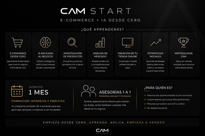 Contenido incluido en la formación CAM START de CAM Academy