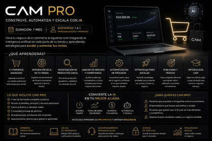 Contenido incluido en la formación CAM PRO de CAM Academy